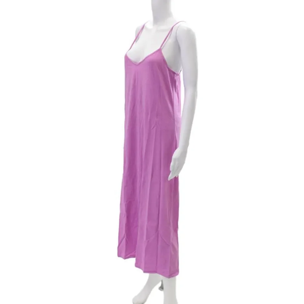 Z Supply Womens Textured Spaghetti Strap V-neck Casual Dress Pink Sz M